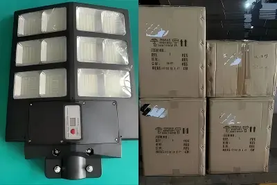 6 sæt 30W ABS Solar Street Light-prøver er blevet sendt til Benin